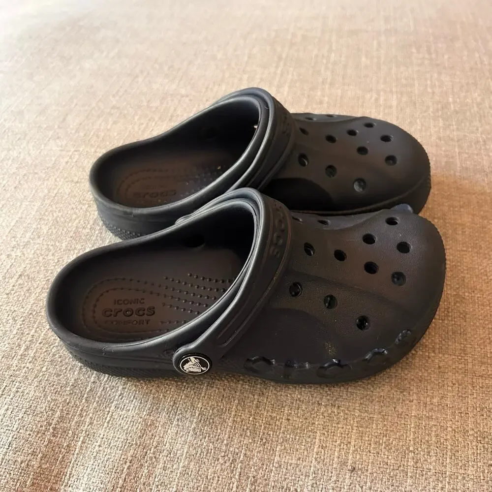 Crocs Baya Clogs Navy Blue Youth C13 Slip On Comfort Shoes